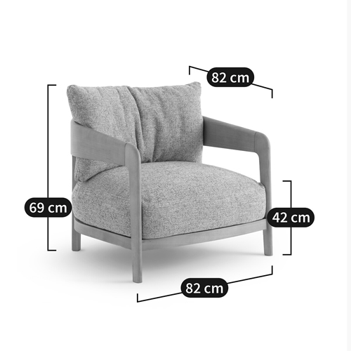 Кресло с каркасом из массива ясеня Deniaud Ash Grey Armchair в Москве