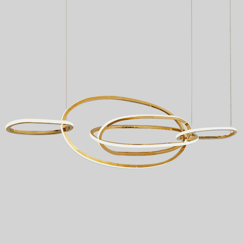  Horizontal Gold Oval Rings Chandelier    | Loft Concept 