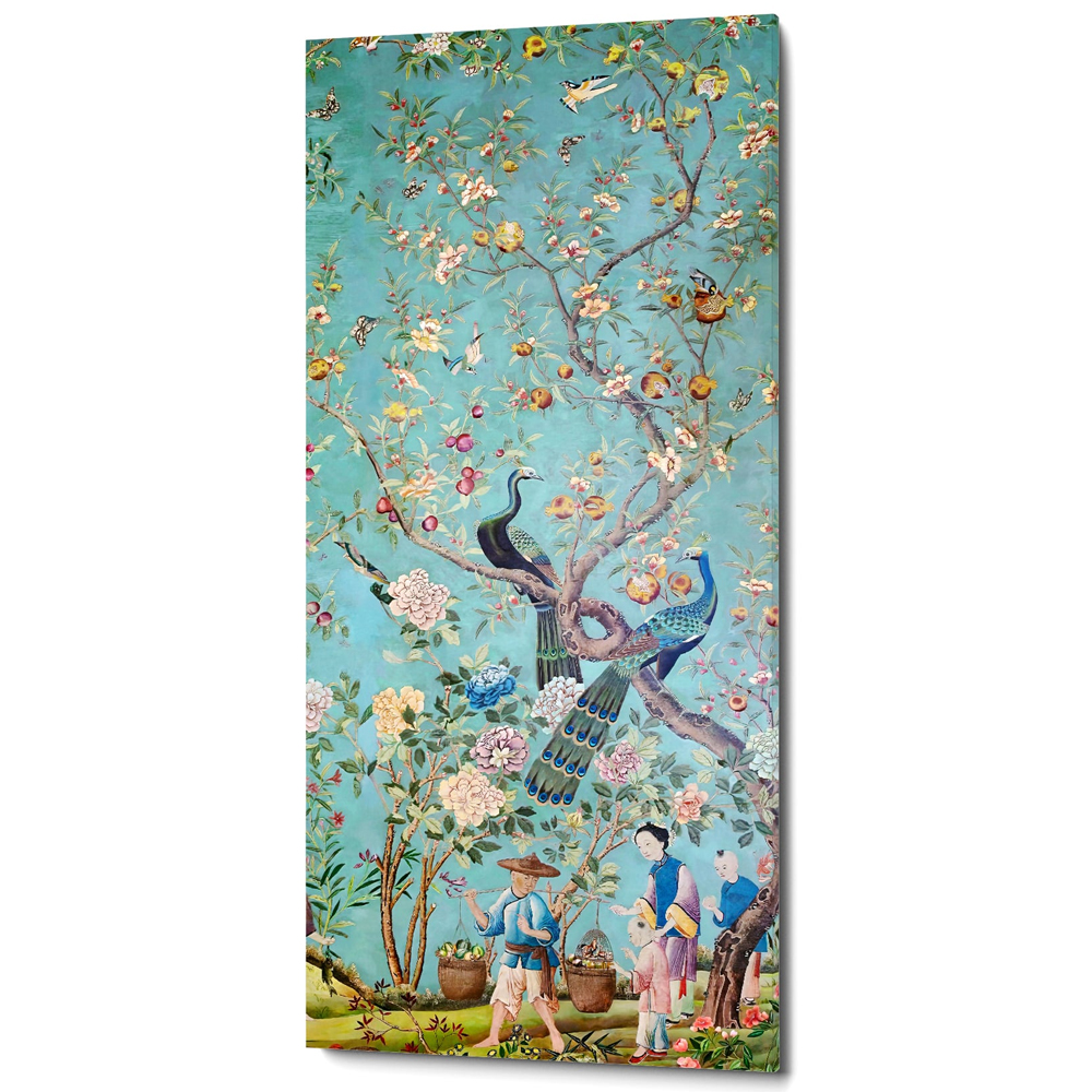 

Постер на холсте в стиле шинуазри с изображением сада Chinoiserie Imperial Garden Peacocks on a Tree