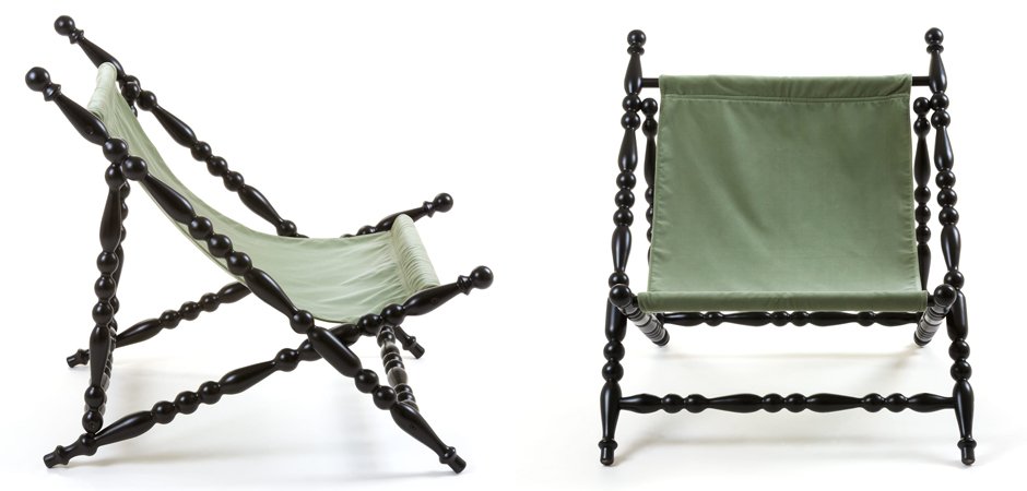 Стул Seletti Heritage Foldable Deckchair Green - фото