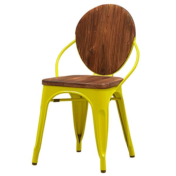 Стул Tolix chair Wooden Yellow