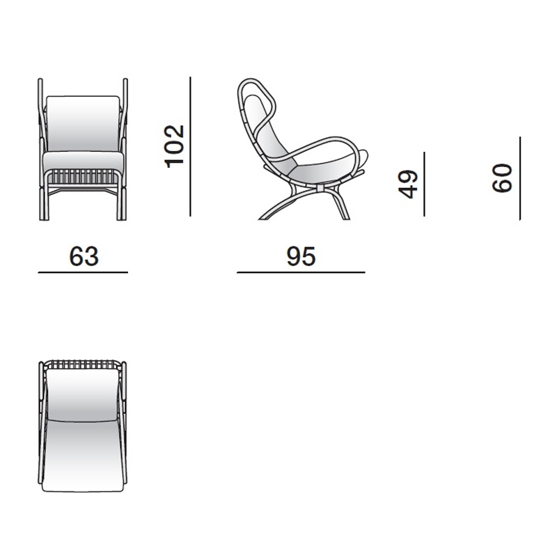     Gio Ponti CONTINUUM D.163.7 BY BONACINA 1889 Armchair  