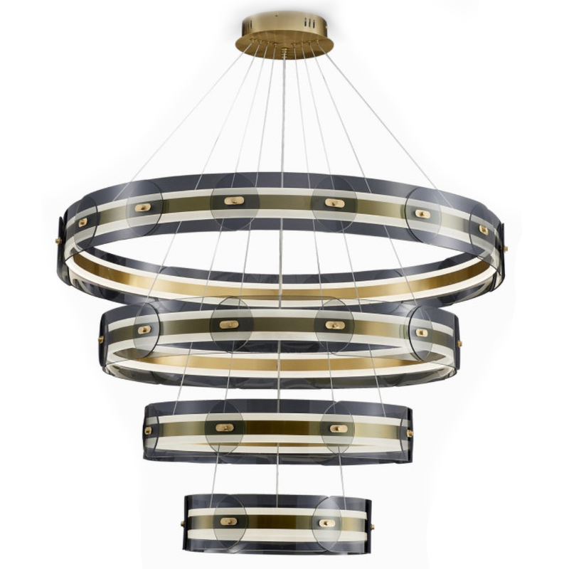 Люстра Gold 3 ring horizontal chandelier