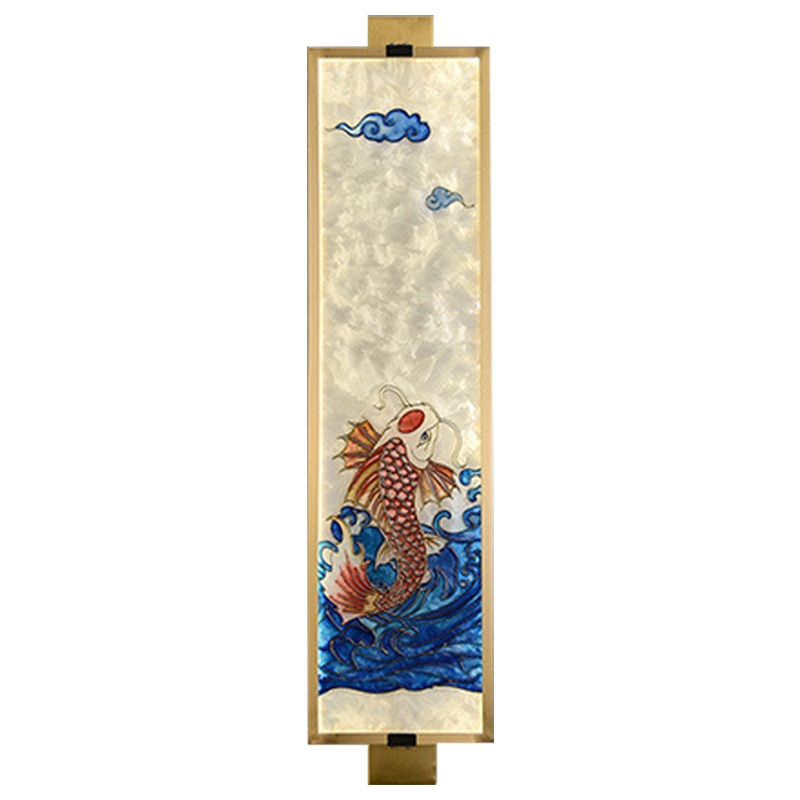   Red Fish Oriental Scenes Wall Lamp       | Loft Concept 
