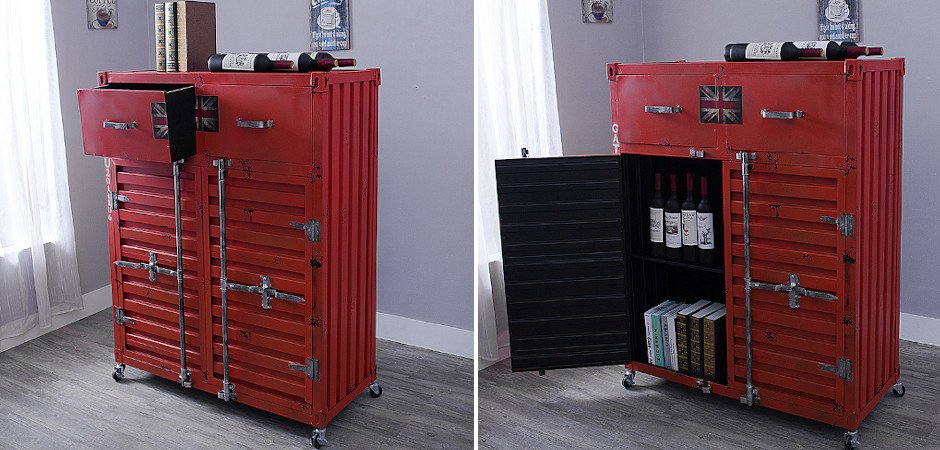 Комод Sea Container с двумя дверками и двумя ящиками Комод Sea Container с двумя дверками и двумя ящиками - Loft-Concept