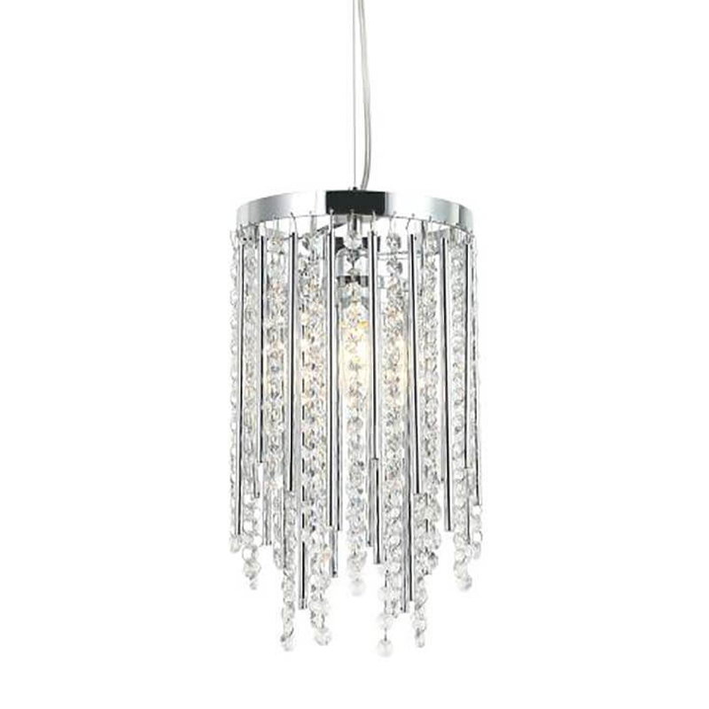 Подвесной светильник Crystal Wind Chimes Chrome Hanging Lamp Хром Прозрачный в Москве | Loft Concept 