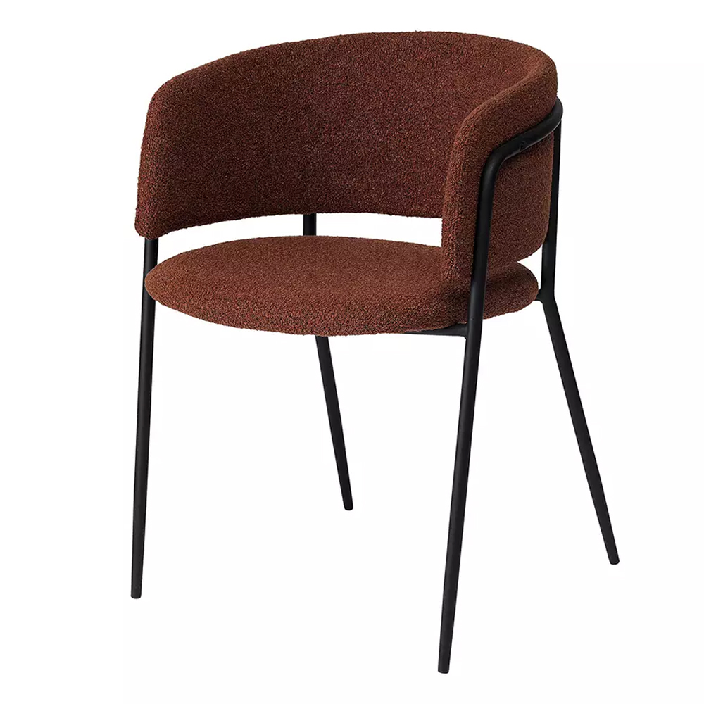 

Стул полукруглый мягкий с буклированной обивкой Chair with Boucle Upholstery