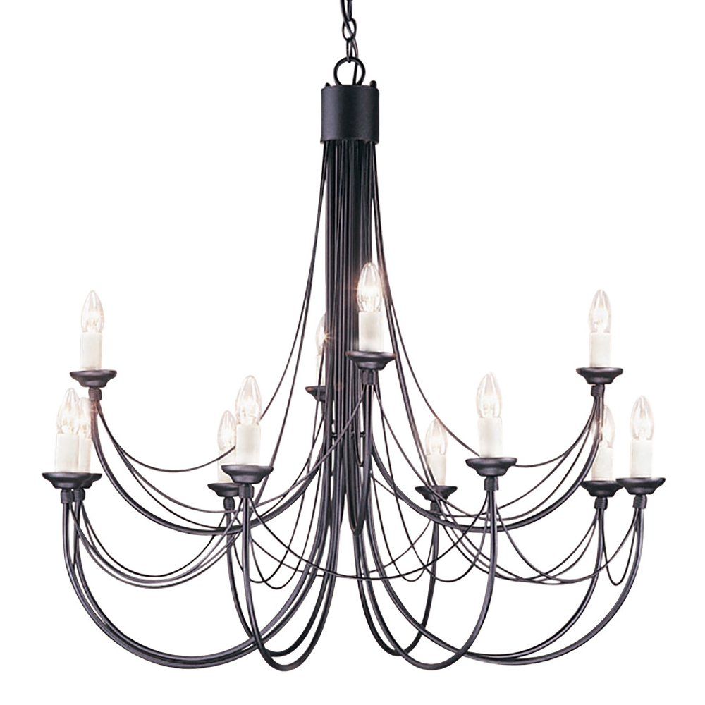 Люстра черного цвета ручной работы с канделябрами и переплетенной проволочной драпировкой Elstead Lighting 224280₽