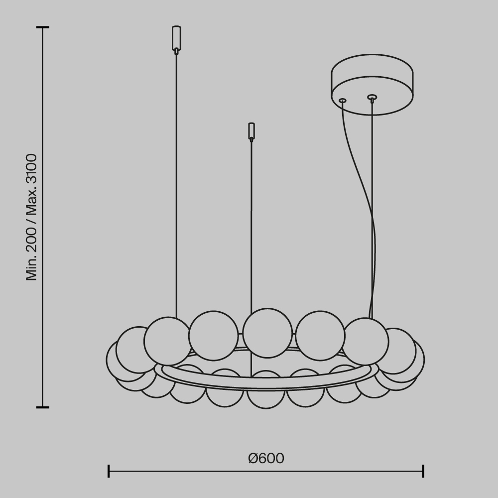Люстра подвесная Ambre 3000К в Москве