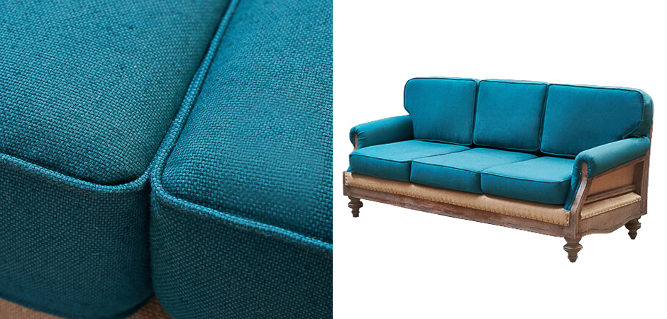 Диван Deconstructed Sofa turquoise Linen triple - фото