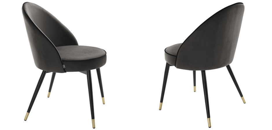 Комплект из двух стульев Eichholtz Dining Chair Cooper set of 2 dark grey - фото