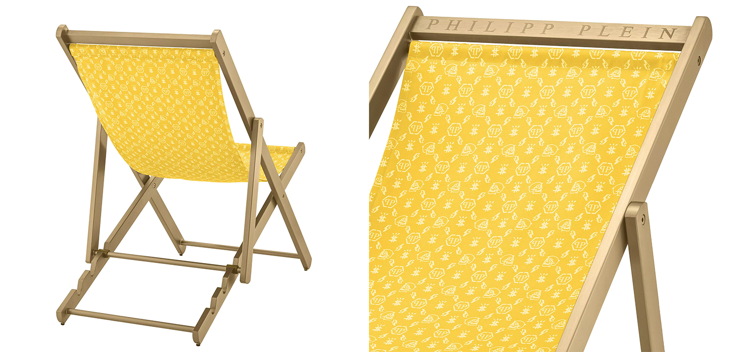 Кресло Philipp Plein Deck Chair Жёлтое - фото