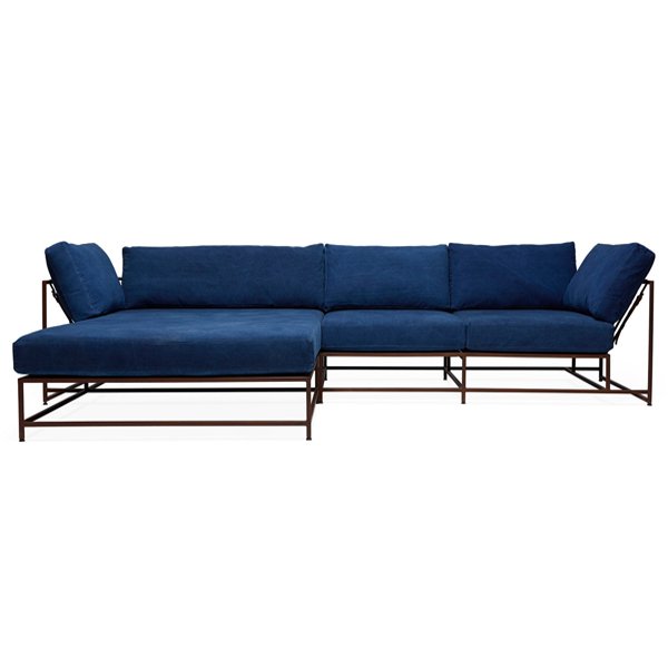 Угловой диван Indigo Denim and copper Sectional sofa 