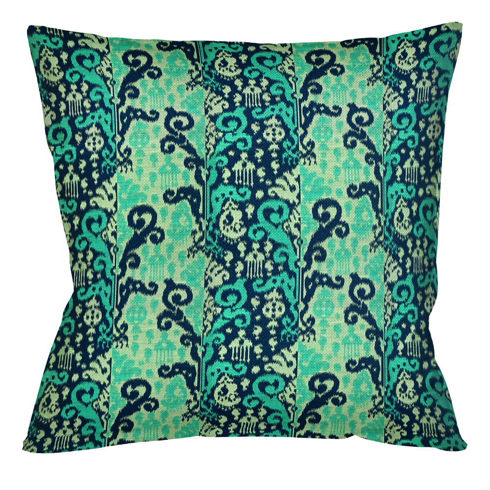 

Подушка декоративная бирюзовая с орнаментом Ikat Pattern