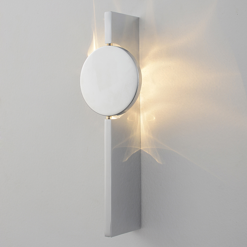 Бра с круглым зеркальным диском на прямоугольном соновании Reflection Circle Glow Хром Бра с круглым зеркальным диском на прямоугольном соновании Reflection Circle Glow Хром в Москве | Loft Concept