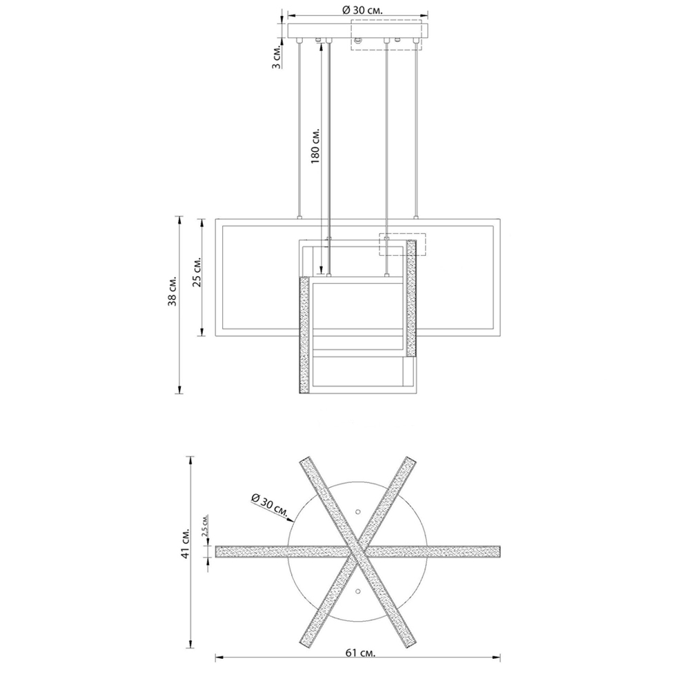 Люстра светодиодная прямоугольная LED Chandelier Rectangular в Москве