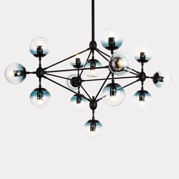  Modo Chandelier Globes Blue Ambre Black    | Loft Concept 