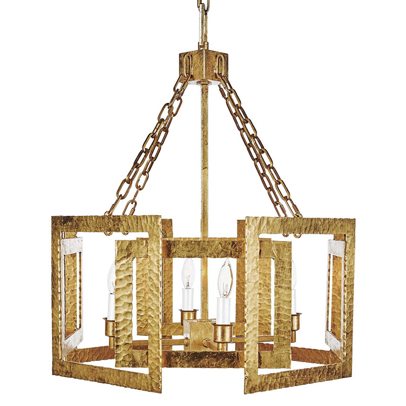  Textured Cage Pendant Lamp Gold Chandelier    | Loft Concept 