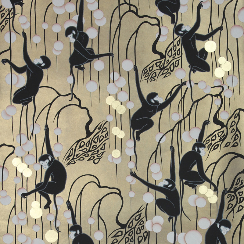    Deco Monkeys Special Colourway on Brushed Gold gilded paper    | Loft Concept 