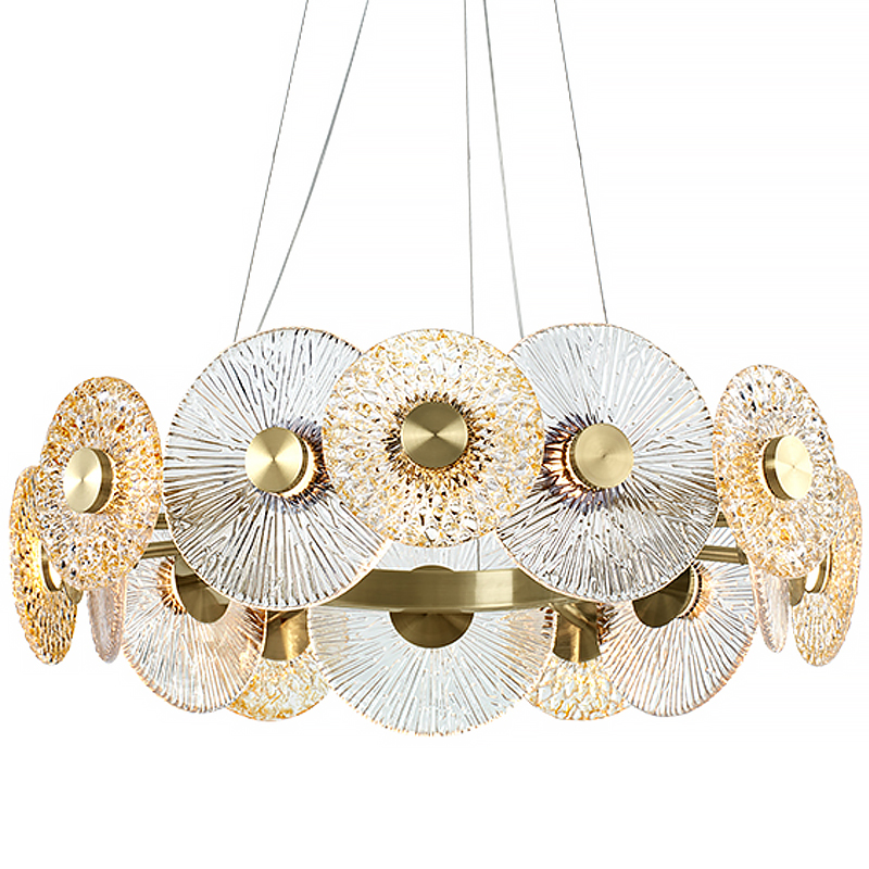  Clear and Amber Discs Chandelier    (Amber)   | Loft Concept 