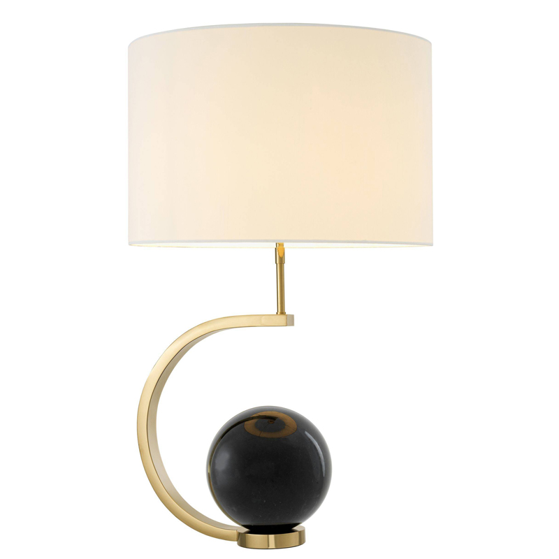 Настольная лампа Eichholtz Table Lamp Luigi Black marble Белый Глянцевое золото Черный Мрамор Nero в Москве | Loft Concept 