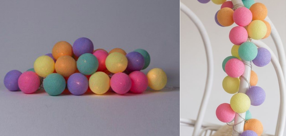 Гирлянда хлопковые фонарики Сotton Ball Ice Cream - Loft-Concept в Москве