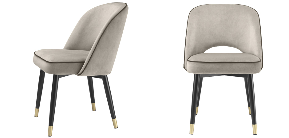 Комплект из двух стульев Eichholtz Dining Chair Cliff set of 2 greige - фото