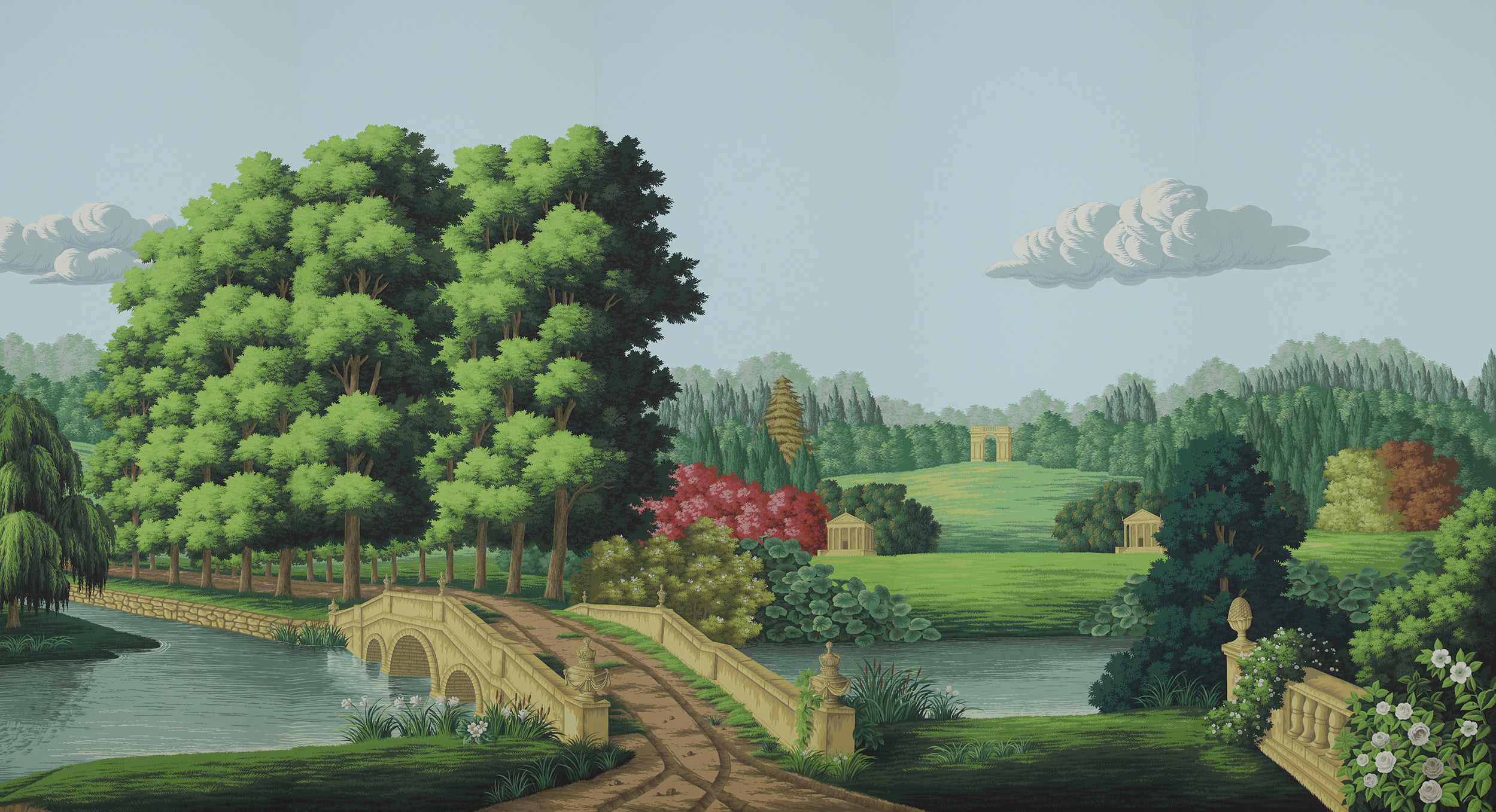 Обои ручная роспись English Landscape Gainsborough on scenic paper - постер Loft-Concept