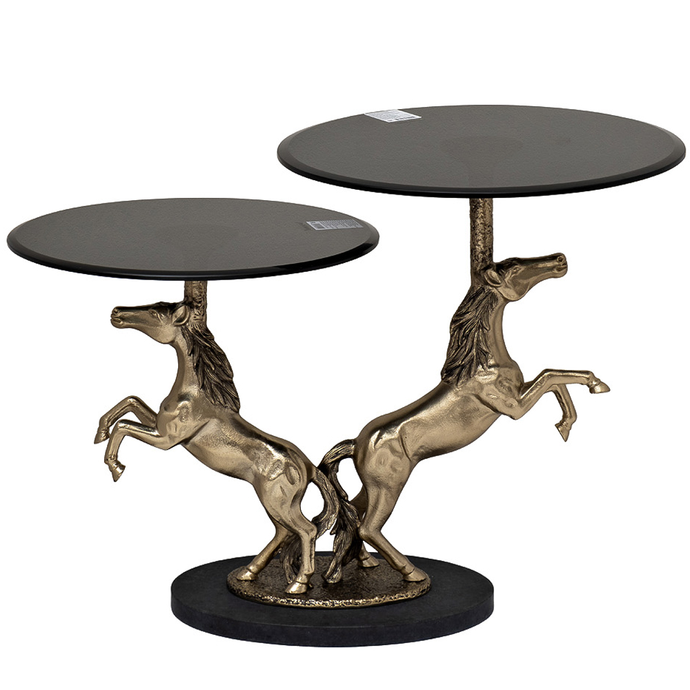 Стол журнальный с 2-мя столешницами на основании в виде лошадей Pair of Horses 77000₽