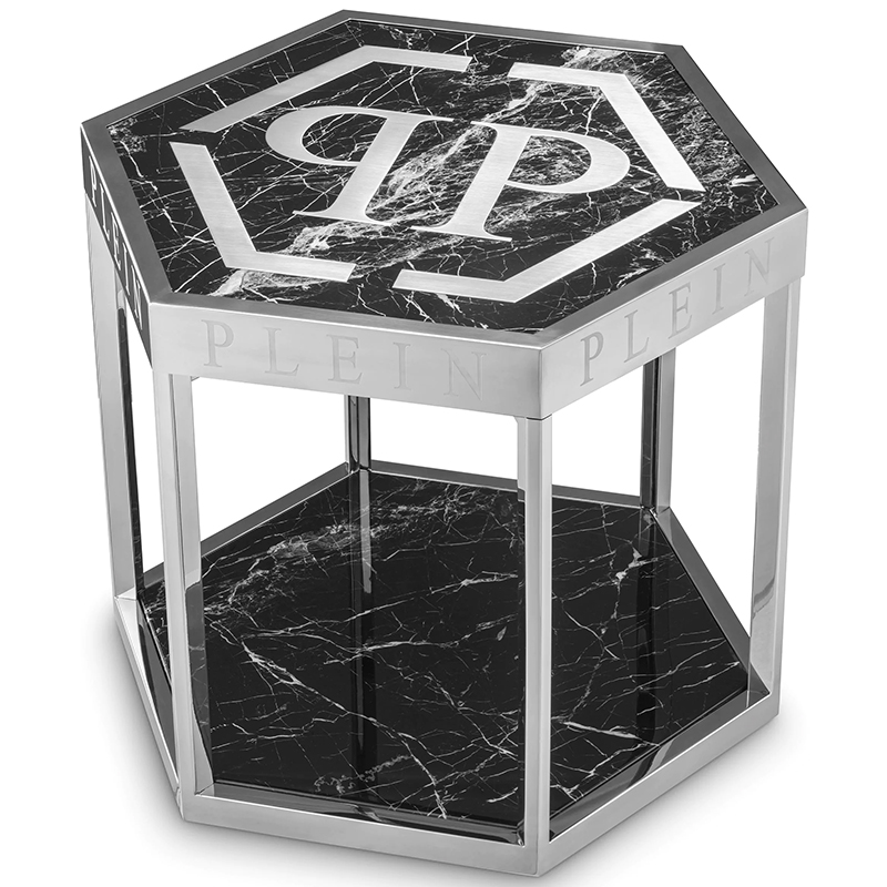   Philipp Plein Side Table Billionaire Chrome    Nero   | Loft Concept 