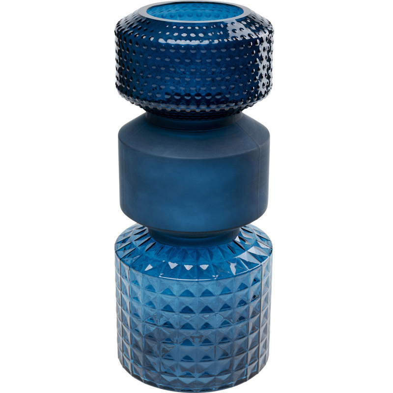  Geometric Blue Glass Vase 42    | Loft Concept 