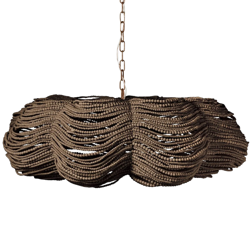           Brown Wooden Beads Chandelier L    | Loft Concept 