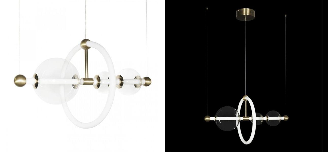 Люстра светодиодная линейная Iona Necklace белая 50 см - фото