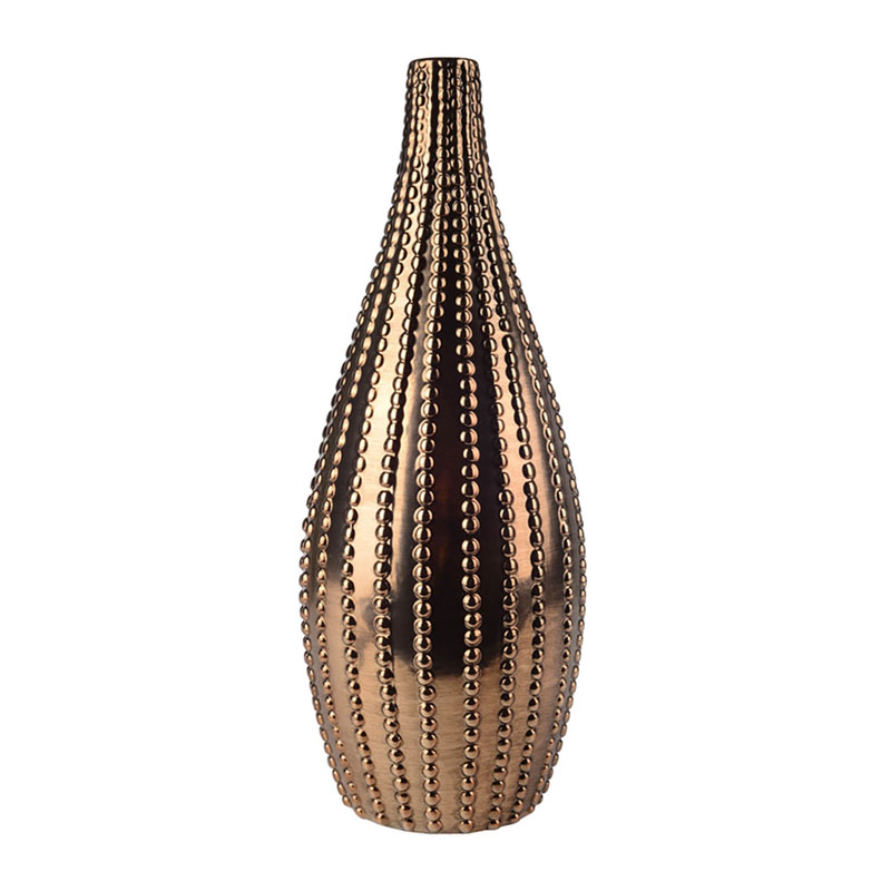  Ribbed Vase Narrow Throat bronze-gold 38    | Loft Concept 