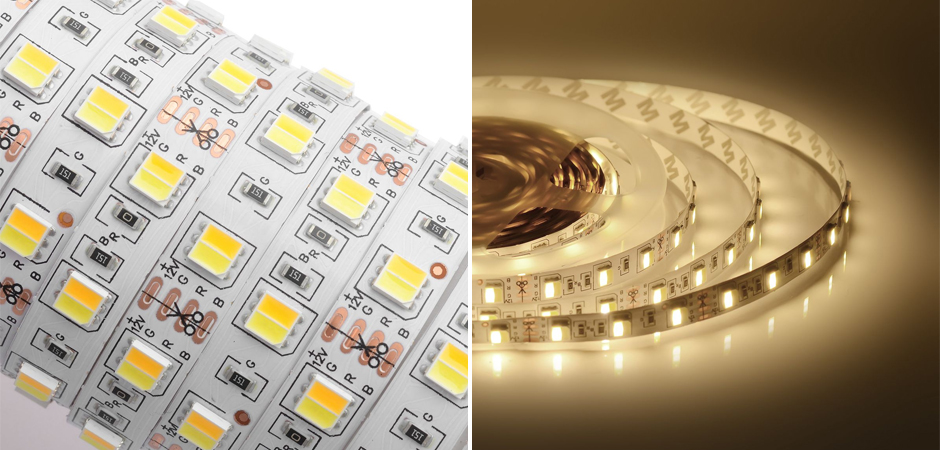 Комплект светодиодной ленты 14,4W/m 60LED/m 5050SMD теплый белый/холодный белый 2,5M - фото №1