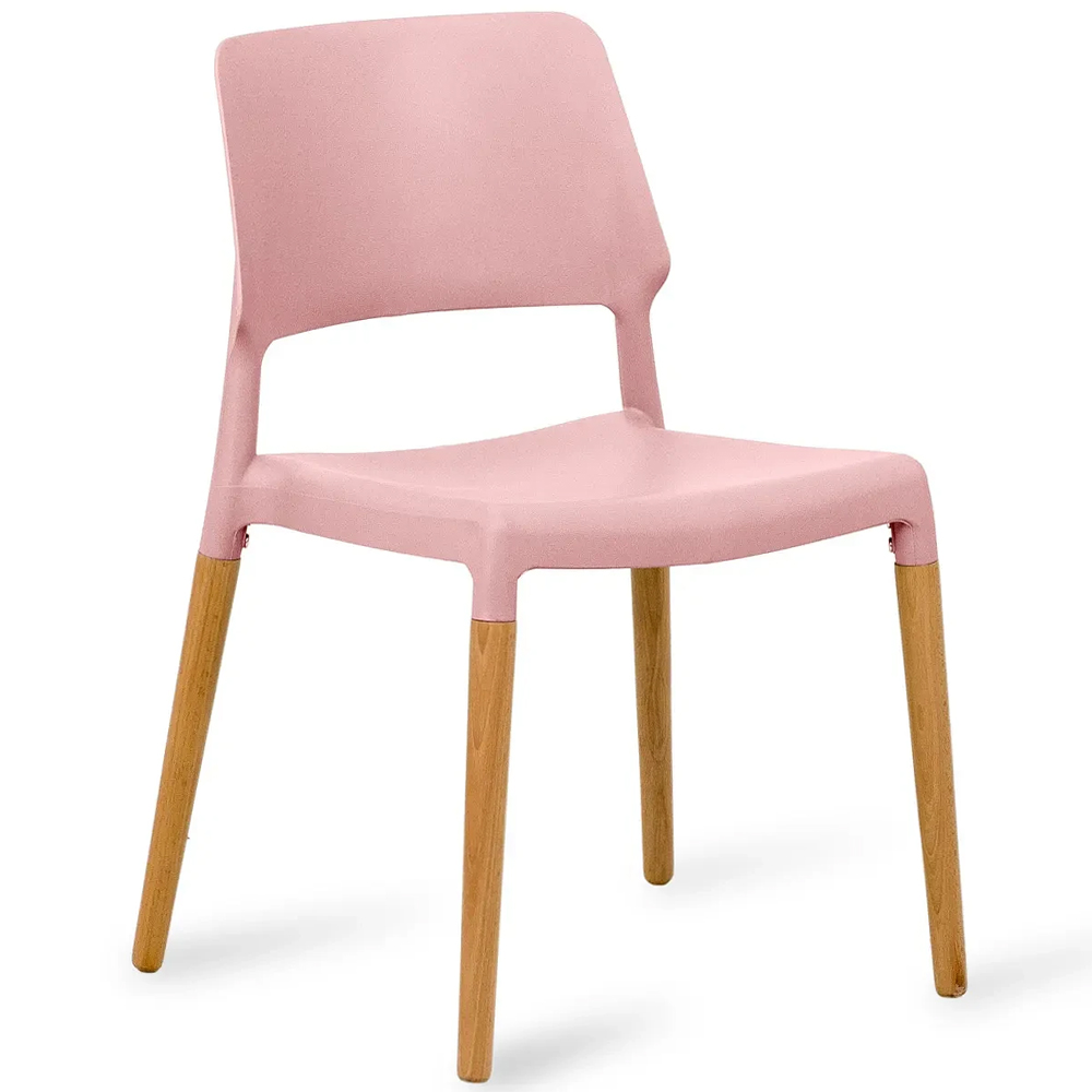 

Пластиковый стул на ножках из массива бука Ferret Pink