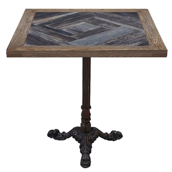    Cast iron and Wood restaurant table square    | Loft Concept 