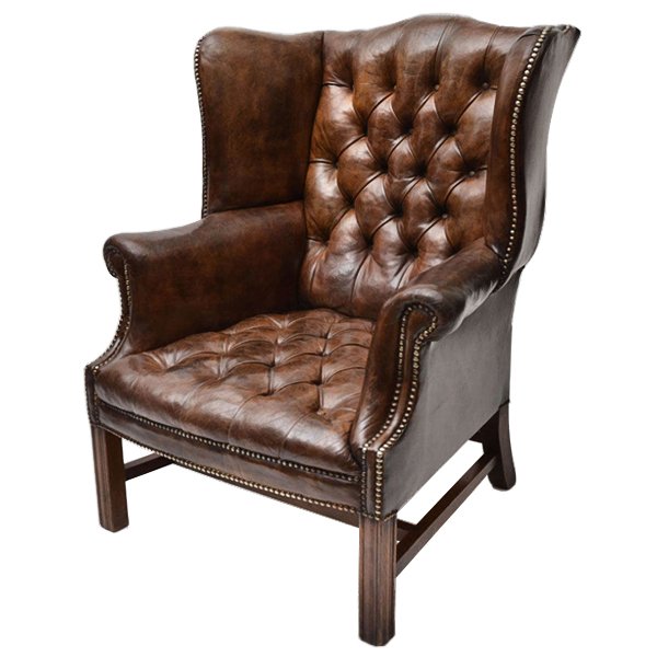 Кресло Vintage Leather chesterfield High Back Wing Chair