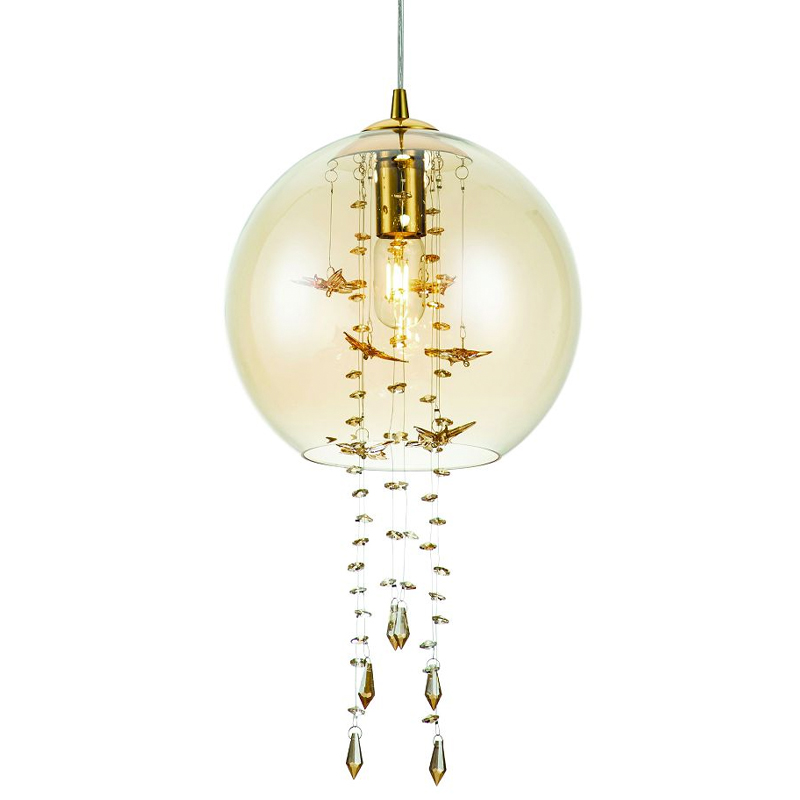 

Подвесной светильник с хрустальными подвесками Amber Crystal