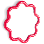 Настенное зеркало с волнистой рамой Mune Mirror Red варинант исполнения - 2 | Loft Concept в Москве