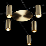 Потолочный светильник с 8-ю цилиндрическими плафонами цвета латунь TRIBES CHANDELIER варинант исполнения - 4 | Loft Concept в Москве