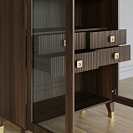 Дизайнерский шкаф витрина Elsa Dreams Walnut с 4-мя ящиками варинант исполнения - 8 | Loft Concept в Москве