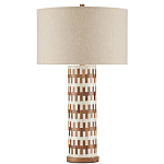 Настольная лампа с узором вдоль колоннообразного основания Brick Surface варинант исполнения - 3 | Loft Concept в Москве