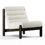 Кресло с деревянным каркасом и обивкой из белой ткани букле Medieval Furniture варинант исполнения - 2 | Loft Concept в Москве