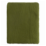 Плед из хлопка жемчужной вязки оливкового цвета Waffle Comfort варинант исполнения - 4 | Loft Concept в Москве