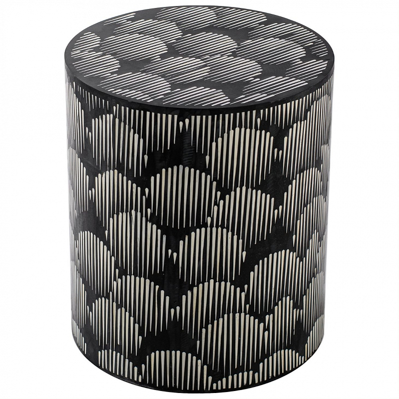  Black&white Indian Bone Inlay stool -   | Loft Concept 
