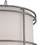 Подвесной светильник в виде барабана с тканевым абажуром и металлическим каркасом Warm Glow варинант исполнения - 1 | Loft Concept в Москве