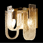 Бра с металлическим основанием золотого цвета и хрустальными подвесками Textured Glass варинант исполнения - 5 | Loft Concept в Москве