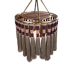 Люстра круглая плетеная с кисточками Walnut Chandelier Tassels Boho Style варинант исполнения - 1 | Loft Concept в Москве