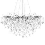 Люстра подвесная с прозрачными стеклянными подвесками в форме капель Диаметр 100 см Droplet Chandelier варинант исполнения - 16 | Loft Concept в Москве